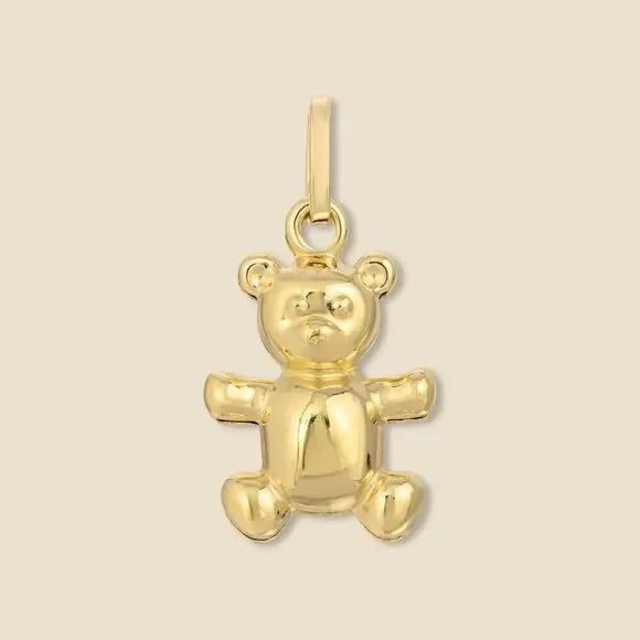 14K Solid Gold Bear Pendant 1.5g - Picture 2 of 4